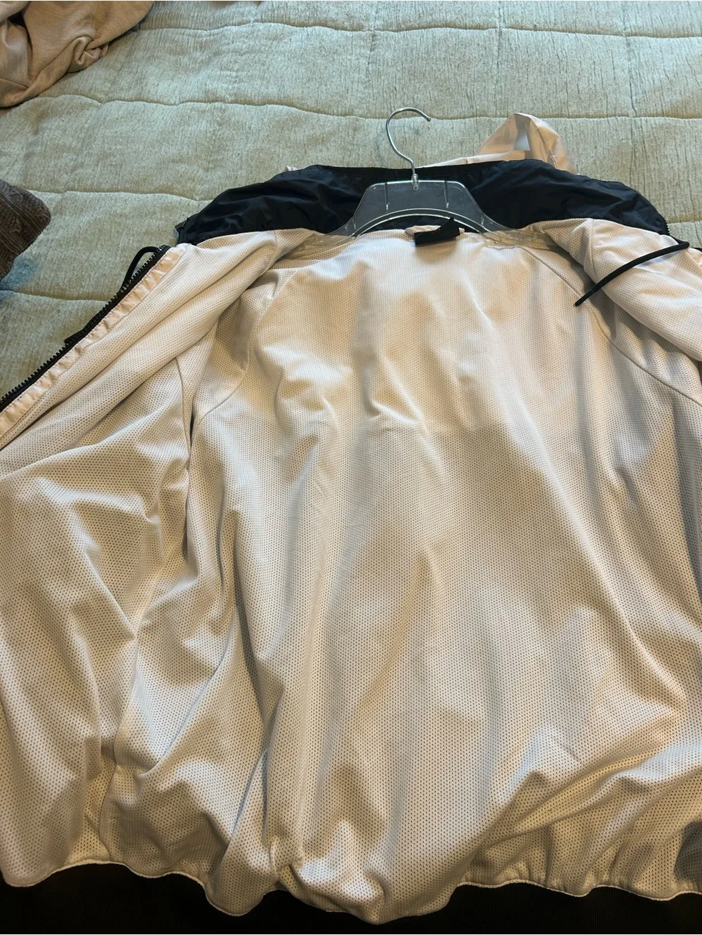 Nike Black and White Hooded Windbreaker Jacket